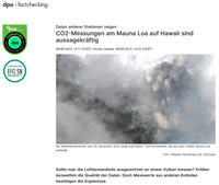 CO2-Messungen am Mauna Loa auf Hawaii sind aussagekräftig. - CO2 measurements at Mauna Loa in Hawaii are meaningful.